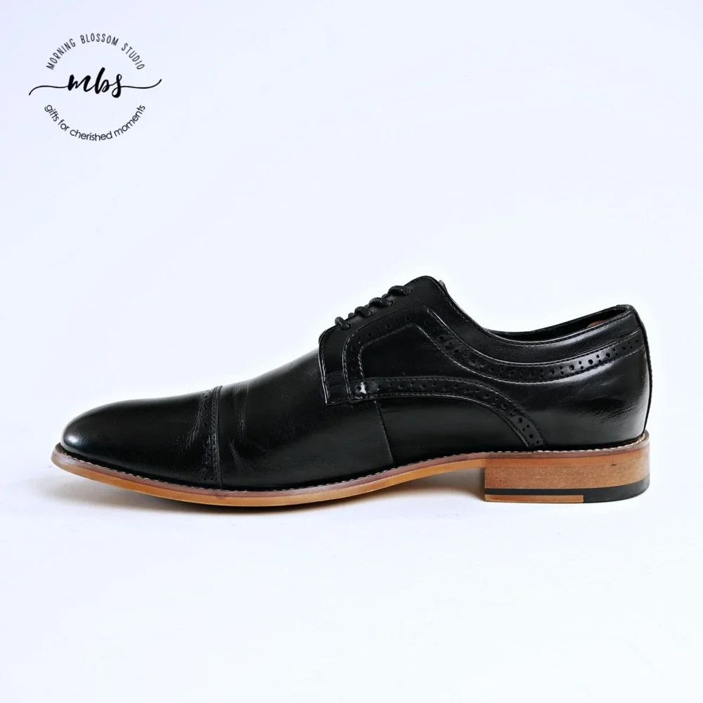 Stacy Adams Atticus Cap Toe Leather Oxfords Black Men 10‎
